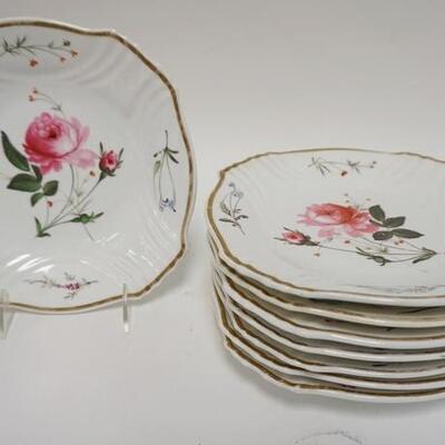 1064	GROUP OF 8 OLD PARIS PLATES DECORATED W/ROSES, 8 3/4-9 IN

