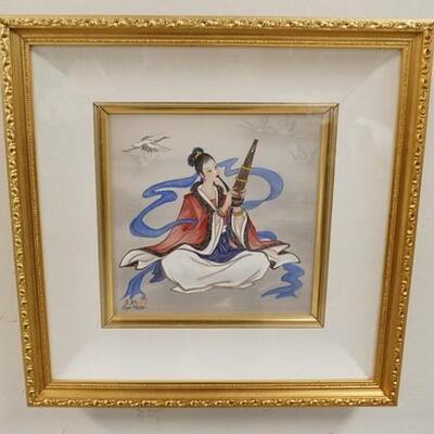 1036	LUCY WANG PAINTING FRAMED THREE DIMENSIONAL SHADOW BOX FRAME, 17 1/2 IN X 17 1/2 IN
