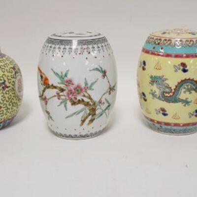 1176	GROUP OF 5 COVERED DECORATIVE ASIAN JARS, TALLEST IS 6 1/4 IN HIGH	50	100	25	PLEASE PAY ATTENTION FOR DAILY ADDITIONS TO THIS SALE....