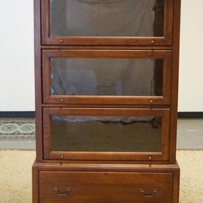 1082	LEXINGTON LAWYERS BARRISTERS CHERRY BOOKCASE W/ONE DRAWER & BRACKET FEET, 72 1/4 IN HIGH X 42 IN WIDE X 16 1/4 IN DEEP

