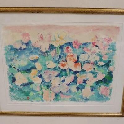 1227	LARGE FRAMED ABSTRACT FLORAL PRINT SIGNED IN LOWER LEFT, 38 IN X 30 1/4 IN OVERALL	50	100	25	PLEASE PAY ATTENTION FOR DAILY...