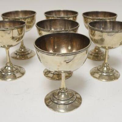 1217	GROUP OF 11 SILVER PLATE GOBLETS MARKED THE RALEIGH UNDERNEATH, 6 3/4 IN HIGH, 5 1/4 IN ROUND	50	100	25	PLEASE PAY ATTENTION FOR...