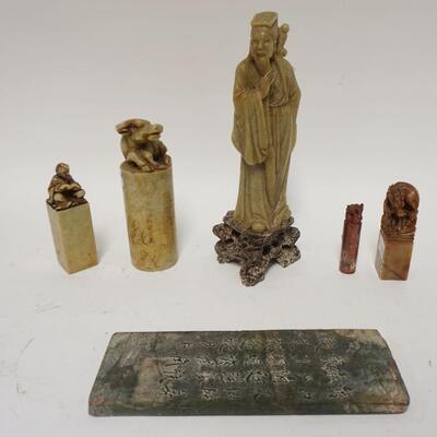 1221	6 PIECES OF CARVED ASIAN STATUES, FIGURES & TABLET, TALLEST FIGURE IS 10 IN	50	100	25	PLEASE PAY ATTENTION FOR DAILY ADDITIONS TO...