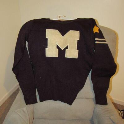 war era Mishawaka letter sweater 
