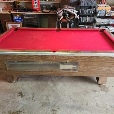 504	
Pool Table
American Shuffleboard Company Pool Table. Coin Operated. Measures 6'6