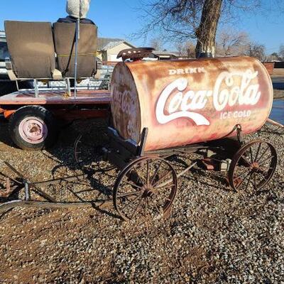 #50000 â€¢ Coca-Cola Tank Wagon measures approx 75x54 inches. 