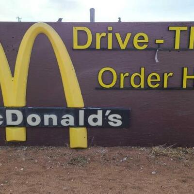 #1606 â€¢ McDonald's Sign measures approx 120