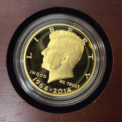 Pure Gold 50th Anniversary JFK Half Dollar Proof Coin