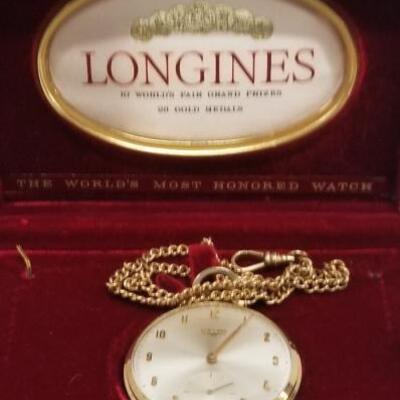 Longines Pocket Watch w/ Chain in Box