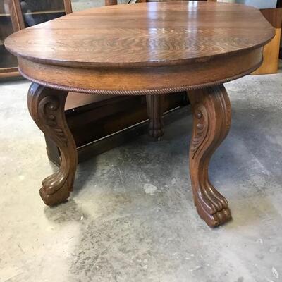 dining table with 4 leaves and storage box $279
44 X 44 X 29 1/2