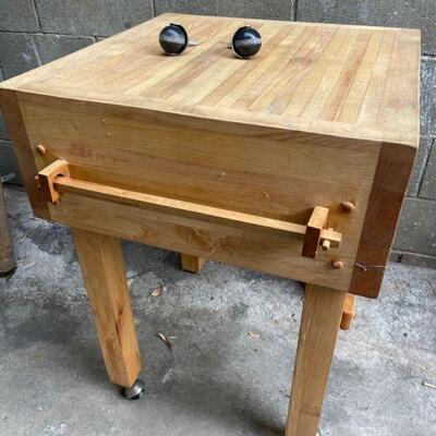 #10052 â€¢ Butcher block measures approx 33 inches tall and 24 inches wide and deep. 