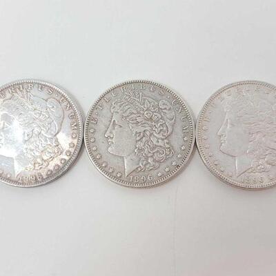 574	

3 1896 Morgan Silver Dollars
3 1896 Morgan Silver Dollars