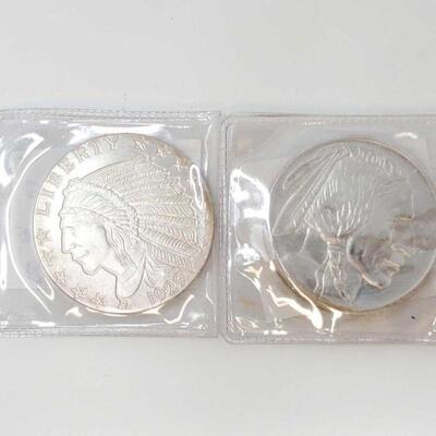 550	

2 One Troy Ounce .999 Fine Silver Coins
2 One Troy Ounce .999 Fine Silver Coins