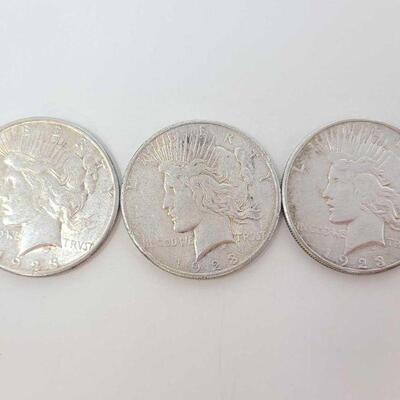 592	

3 1922 Silver Peace Dollars
3 1922 Silver Peace Dollars