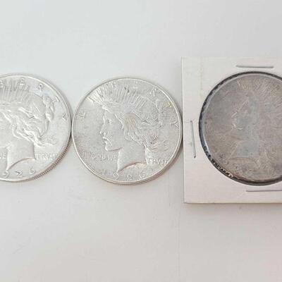 578	

3 1926 Silver Peace Dollars
3 1926 Silver Peace Dollars
