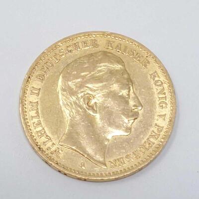 530	

1894 Germany 20 Mark Gold Coin
1894 Germany 20 Mark Gold Coin