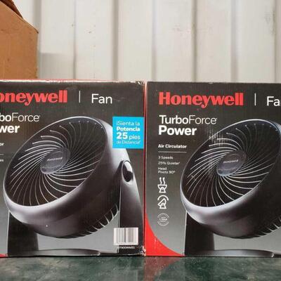 8300	
2 Honeywell Portable Fans
Turbo Force Power, 3 Speed, Head Pivots 90Â°