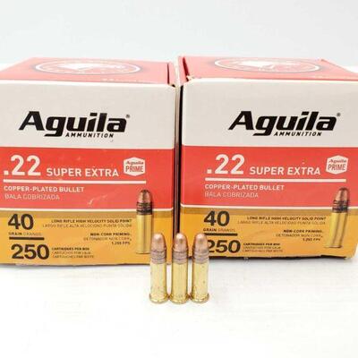 #1976 â€¢ New In Box 500 Rounds Of Aguila .22 Super Extra 40 Grain