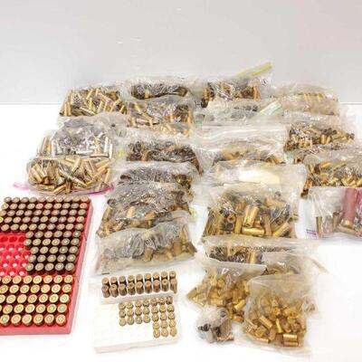2034	

Approx 250 .38 Special Brass Casings, Approx 650 .45 ACP Brass Casings, And More
Also Includes Approx 96 .357 Mag Brass Casings,...
