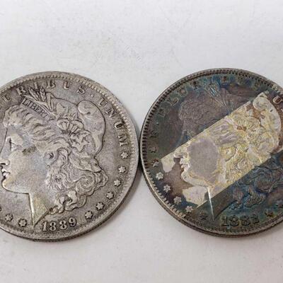 2624	

One 1889-O Morgan Silver Dollar and One 1882 Morgan Silver Dollar
One 1889-O Morgan Silver Dollar and One 1882 Morgan Silver Dollar