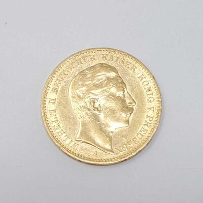 526	

1892 Germany 20 Mark Gold Coin
1892 Germany 20 Mark Gold Coin
