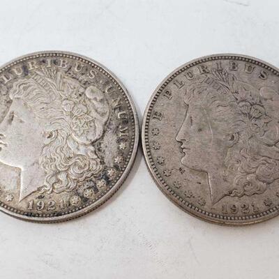 2622	

Two 1921-D Morgan Silver Dollars
Two 1921-D Morgan Silver Dollars