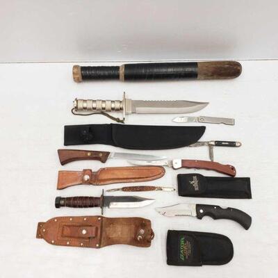 2216	

Eight Knives and One Club
Blade Lengths range from 2"-8.25" Club Length: 12.5"