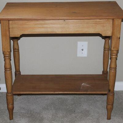 Antique Yellow Pine Occasional/Side Table (30â€W x 17â€D x 28â€H)