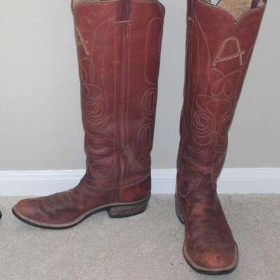 ML Leddy Forth Worth custom Handmade 21â€ Brown Leather Boots