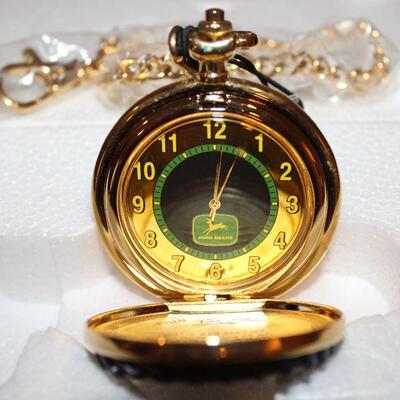 Showing the inside of the John Deere Limited Edition Collectors  Pocket Watch