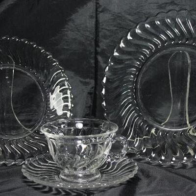 "Colonyâ€ by Fostoria C.1940-1973:                                       
Cups and Saucers  (8 ea.), Salad Plates (18 ea.),...