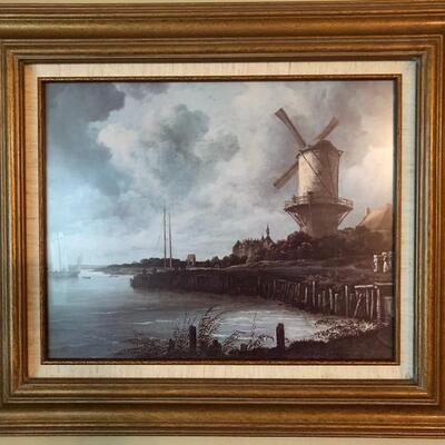 â€œWindmill Near Wijkâ€ by Jackson Van Ruisdel Print.  Framed and Matted By Tates Gallery. 1982.    (28 1/8â€ x 24 1/8â€)
