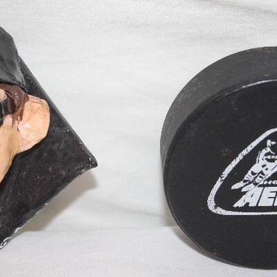 Dale Earnhardt Caricature Magnet .   Vintage Houston Aeros WHA  Official Game Hockey Puck Made in Canada