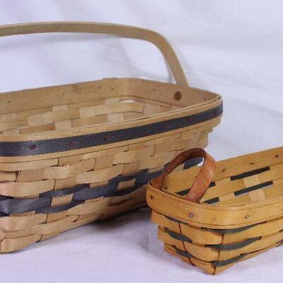 Longaberger Vintage Basket Rectangle Swing/Bail Side Handle  1985.  Rectangular (11.5â€) 1998 Bread Basket 