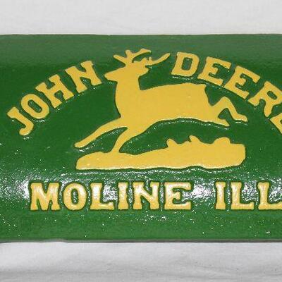 John Deeere Cast Iron Vintage Tractor Tool Box Lid