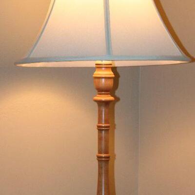 Solid Maple Candle Stick Table Lamp