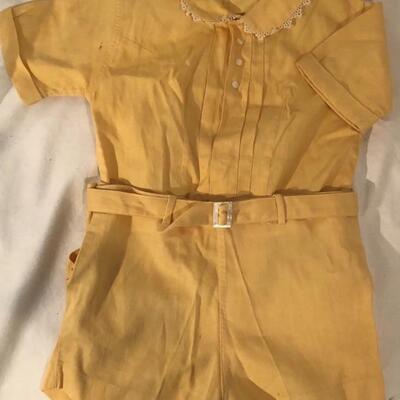 Mason LIne Baby Boy 2 Piece Yellow Romper with Belt