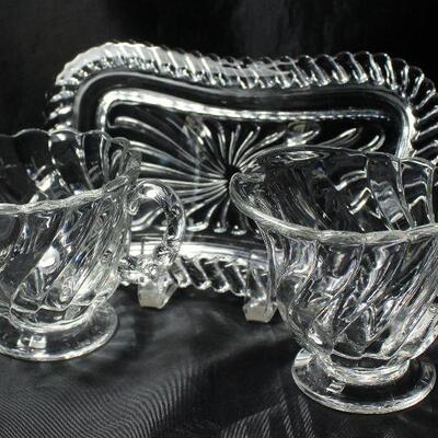 Colonyâ€ by Fostoria C.1940-1973: Mini Sugar & Creamer with Tray