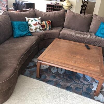 Beautiful wrap around mocha colored couch