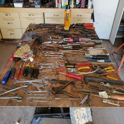 Various Hand Tools, Wrenches, screwdrivers, Hammers and More