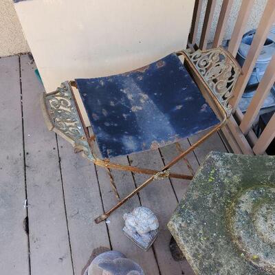 Iron and metal outdoor stool/plant stand