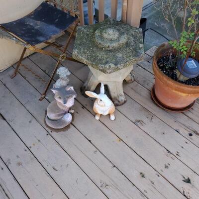 Outdoor fox and rabbit figures