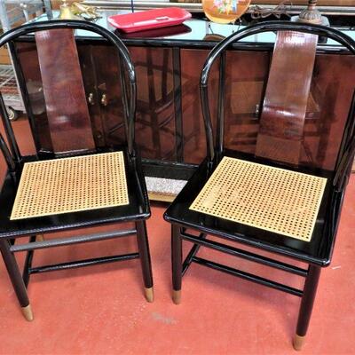 Henredon Black Lacquer Chairs
