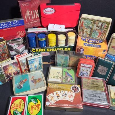 https://ctbids.com/#!/description/share/749429 Over thirty three decks of cards some in a small plastic bin. Some of the decks are still...