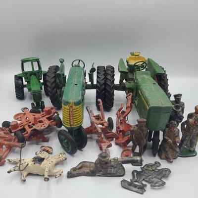 https://ctbids.com/#!/description/share/749476 Three green tractors one is official John Deere, John Deere tractor measures 10