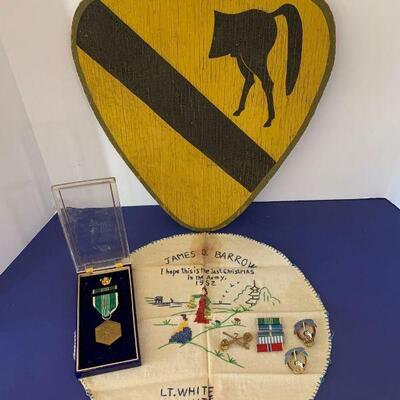 https://ctbids.com/#!/description/share/749474 Vintage Army Commendation Medal Award and Ribbon case included with Garry Owen 7th Cavalry...