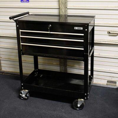 US General 4-Drawer Roll Cart with Keys