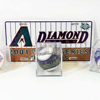 Diamondbacks License Plate & Collector Baseballs