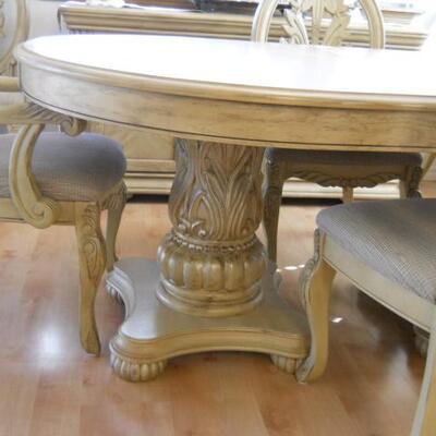 solid wood tuscan style dining table with leaf