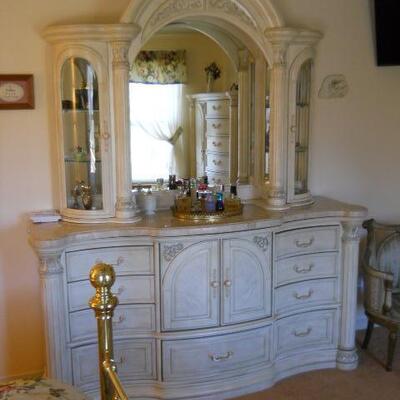 ladies dresser with beveled mirrors and trifold exclusive quality Designer Michael Amini